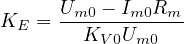 KE = Um0---Im0Rm-
        KV 0Um0
