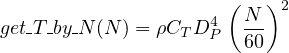                      ( N )2
get T-by N (N) = ρCTD4P 60
